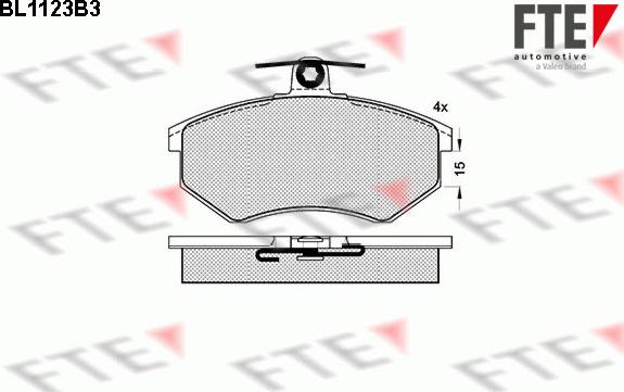 FTE BL1123B3 - Комплект спирачно феродо, дискови спирачки vvparts.bg