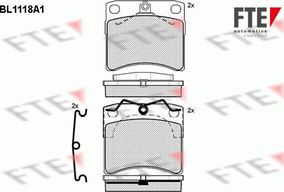 FTE BL1118A1 - Комплект спирачно феродо, дискови спирачки vvparts.bg