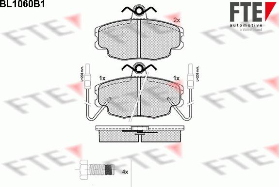 FTE 9010021 - Комплект спирачно феродо, дискови спирачки vvparts.bg