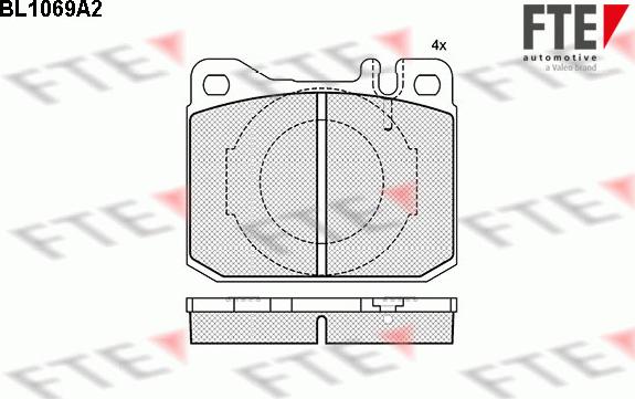 FTE 9010022 - Комплект спирачно феродо, дискови спирачки vvparts.bg