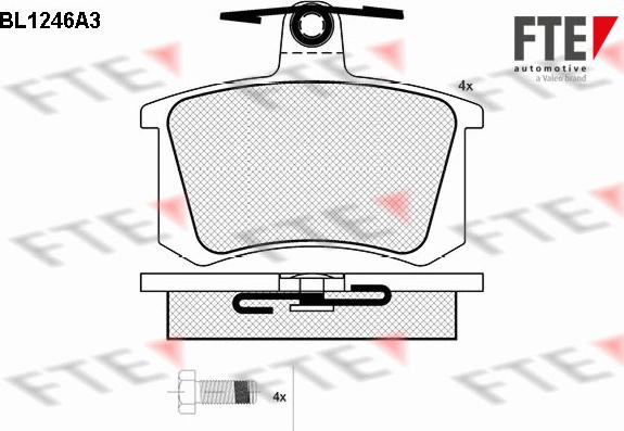 FTE 9010072 - Комплект спирачно феродо, дискови спирачки vvparts.bg