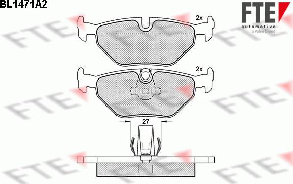 FTE BL1471A2 - Комплект спирачно феродо, дискови спирачки vvparts.bg