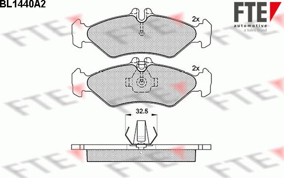 FTE 9010190 - Комплект спирачно феродо, дискови спирачки vvparts.bg