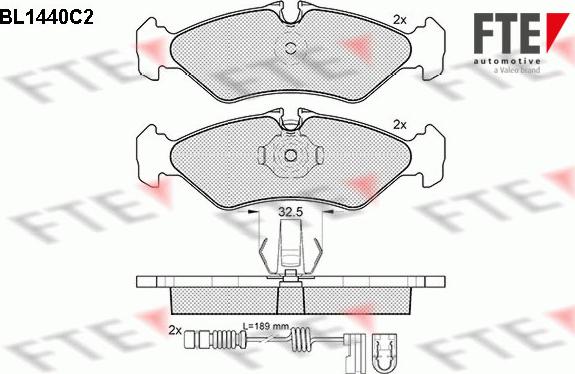 FTE BL1440C2 - Комплект спирачно феродо, дискови спирачки vvparts.bg