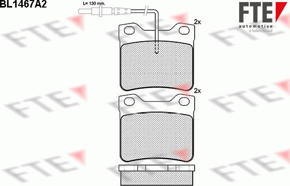 FTE BL1467A2 - Комплект спирачно феродо, дискови спирачки vvparts.bg