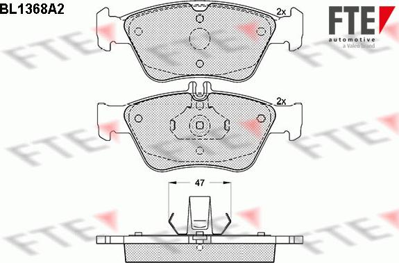 FTE BL1368A2 - Комплект спирачно феродо, дискови спирачки vvparts.bg