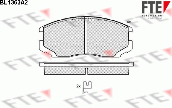 FTE BL1363A2 - Комплект спирачно феродо, дискови спирачки vvparts.bg