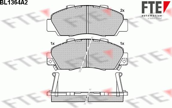 FTE BL1364A2 - Комплект спирачно феродо, дискови спирачки vvparts.bg