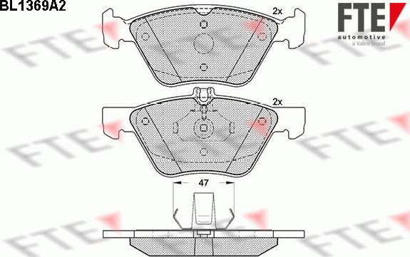 FTE BL1369A2 - Комплект спирачно феродо, дискови спирачки vvparts.bg