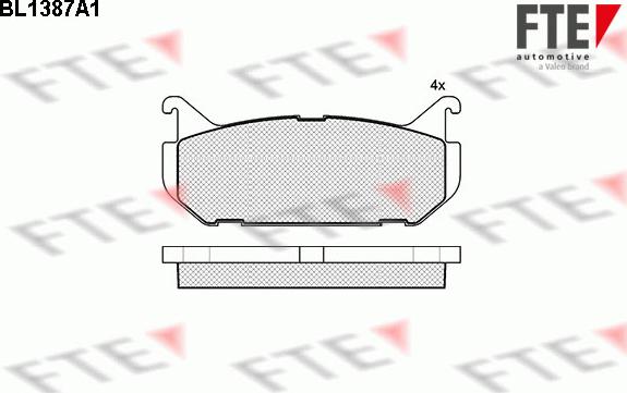 FTE BL1387A1 - Комплект спирачно феродо, дискови спирачки vvparts.bg