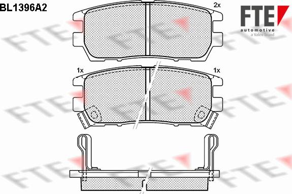 FTE BL1396A2 - Комплект спирачно феродо, дискови спирачки vvparts.bg