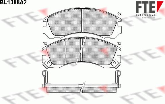 FTE 9010160 - Комплект спирачно феродо, дискови спирачки vvparts.bg