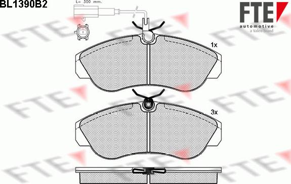 FTE BL1390B2 - Комплект спирачно феродо, дискови спирачки vvparts.bg