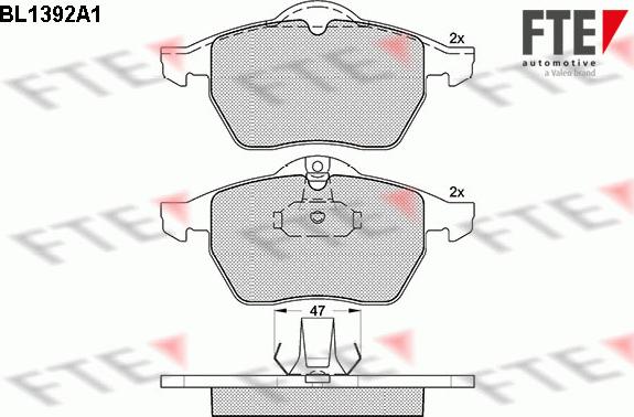 FTE BL1392A1 - Комплект спирачно феродо, дискови спирачки vvparts.bg