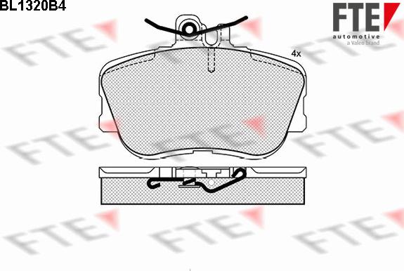 FTE 9010109 - Комплект спирачно феродо, дискови спирачки vvparts.bg