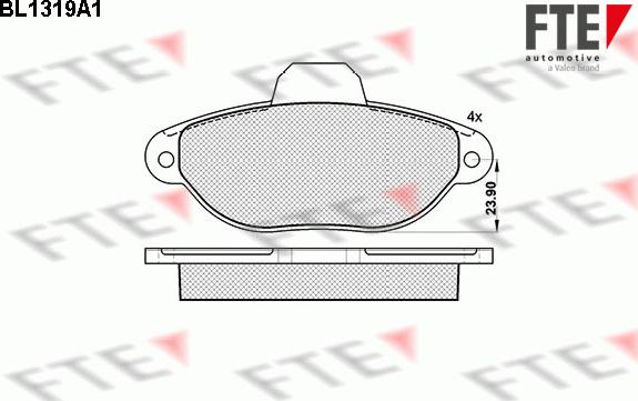 FTE 9010106 - Комплект спирачно феродо, дискови спирачки vvparts.bg