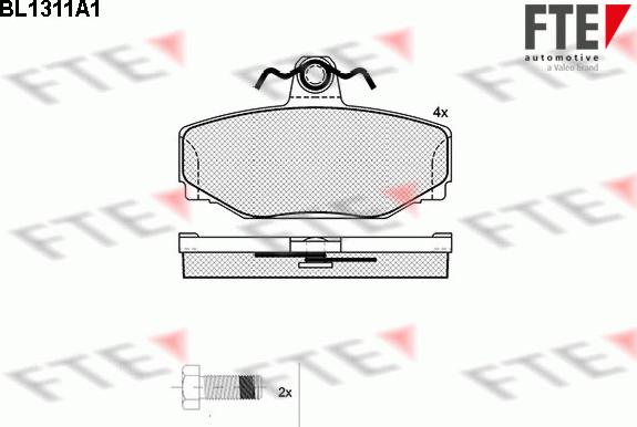 FTE BL1311A1 - Комплект спирачно феродо, дискови спирачки vvparts.bg