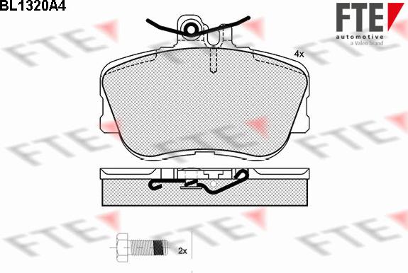 FTE 9010108 - Комплект спирачно феродо, дискови спирачки vvparts.bg