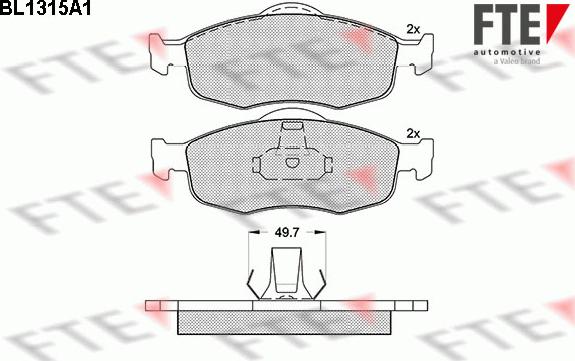 FTE BL1315A1 - Комплект спирачно феродо, дискови спирачки vvparts.bg