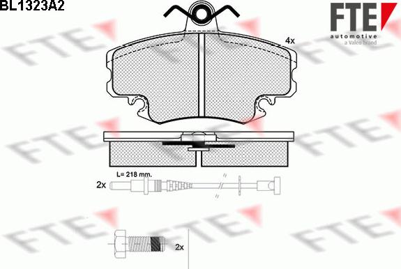 FTE 9010110 - Комплект спирачно феродо, дискови спирачки vvparts.bg