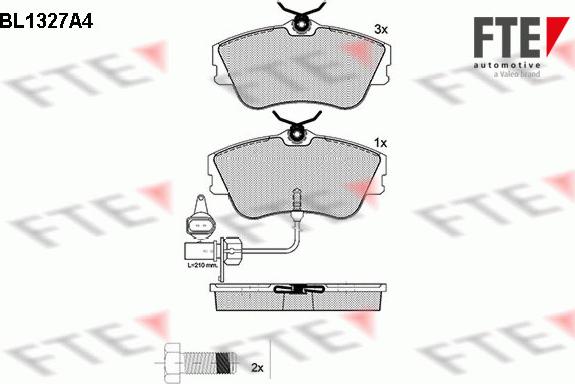 FTE 9010117 - Комплект спирачно феродо, дискови спирачки vvparts.bg