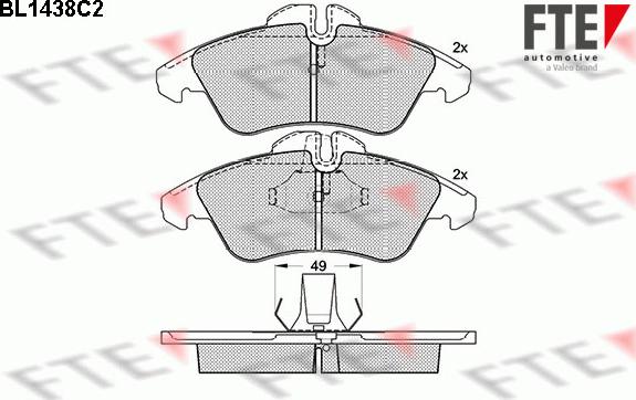 FTE BL1438C2 - Комплект спирачно феродо, дискови спирачки vvparts.bg