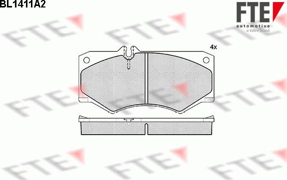 FTE BL1411A2 - Комплект спирачно феродо, дискови спирачки vvparts.bg