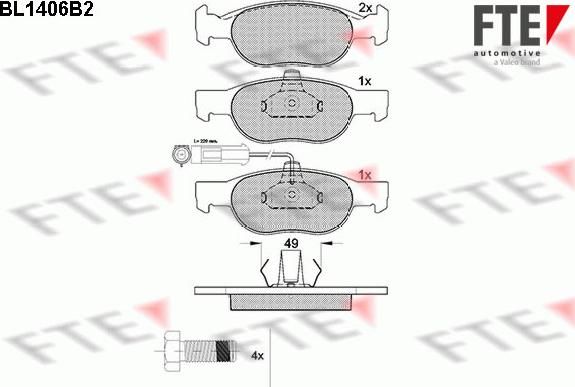 FTE 9010181 - Комплект спирачно феродо, дискови спирачки vvparts.bg