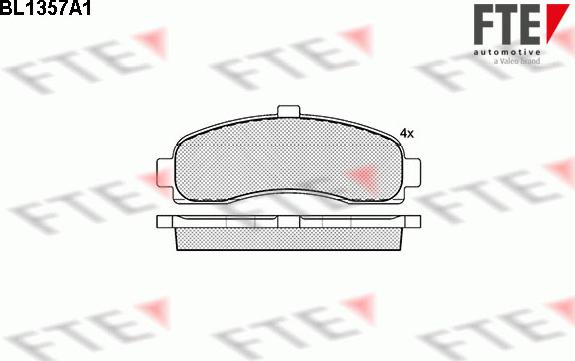 FTE BL1357A1 - Комплект спирачно феродо, дискови спирачки vvparts.bg