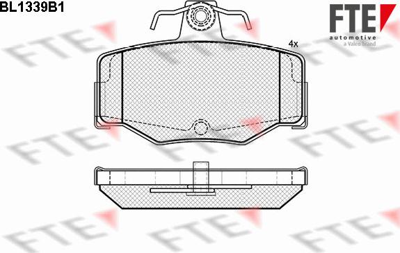 FTE 9010129 - Комплект спирачно феродо, дискови спирачки vvparts.bg