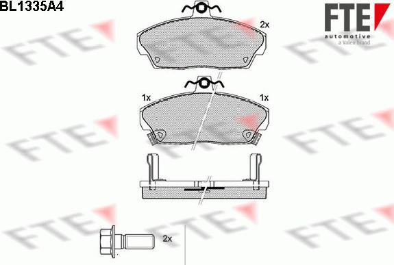 FTE 9010124 - Комплект спирачно феродо, дискови спирачки vvparts.bg