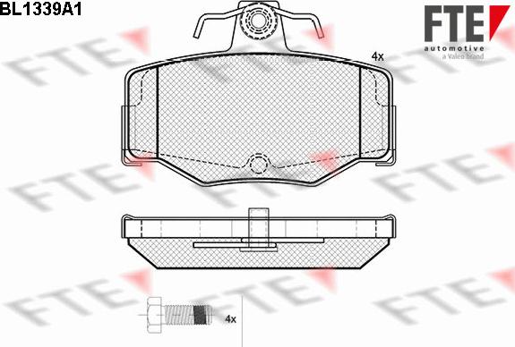 FTE BL1339A1 - Комплект спирачно феродо, дискови спирачки vvparts.bg