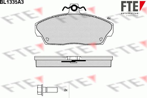 FTE 9010123 - Комплект спирачно феродо, дискови спирачки vvparts.bg