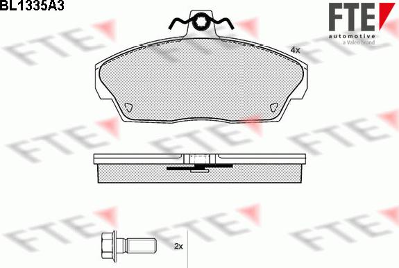 FTE BL1335A3 - Комплект спирачно феродо, дискови спирачки vvparts.bg