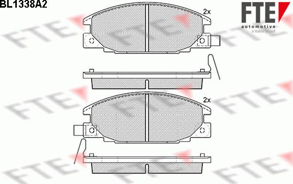 FTE BL1338A2 - Комплект спирачно феродо, дискови спирачки vvparts.bg