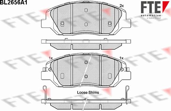 FTE 9010894 - Комплект спирачно феродо, дискови спирачки vvparts.bg