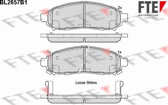 FTE 9010896 - Комплект спирачно феродо, дискови спирачки vvparts.bg