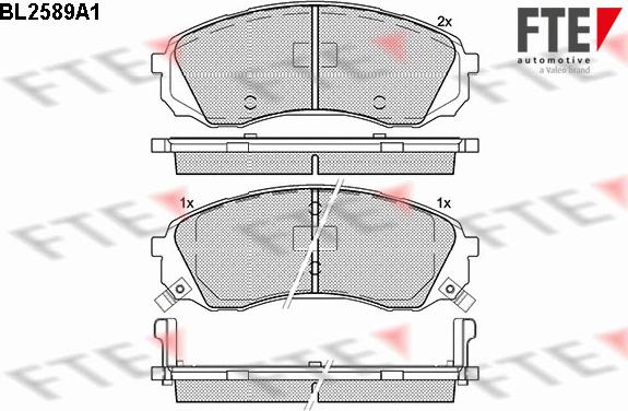 FTE BL2589A1 - Комплект спирачно феродо, дискови спирачки vvparts.bg