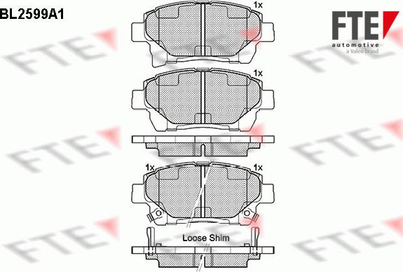 FTE 9010851 - Комплект спирачно феродо, дискови спирачки vvparts.bg