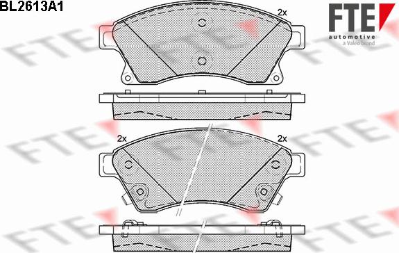 FTE BL2613A1 - Комплект спирачно феродо, дискови спирачки vvparts.bg