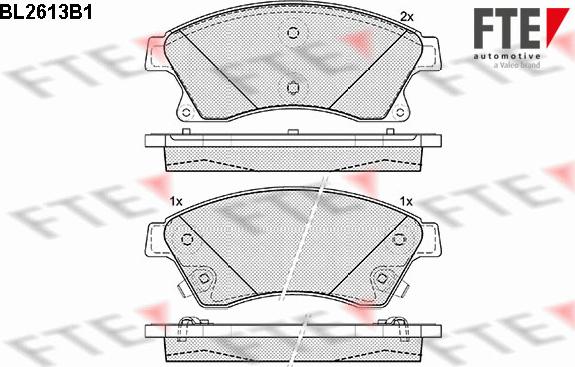 FTE BL2613B1 - Комплект спирачно феродо, дискови спирачки vvparts.bg