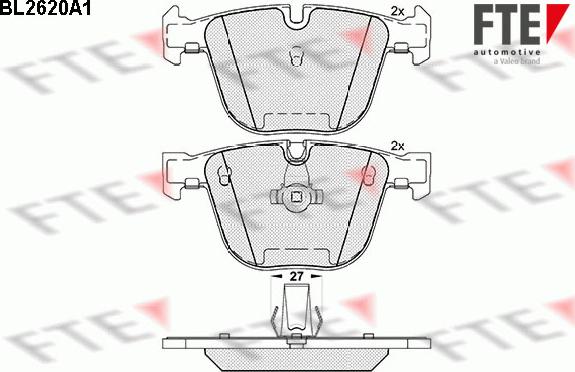 FTE 9010868 - Комплект спирачно феродо, дискови спирачки vvparts.bg