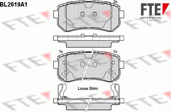 FTE 9010867 - Комплект спирачно феродо, дискови спирачки vvparts.bg