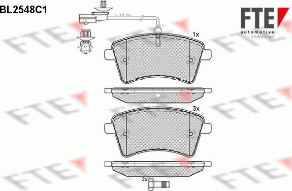 FTE BL2548C1 - Комплект спирачно феродо, дискови спирачки vvparts.bg