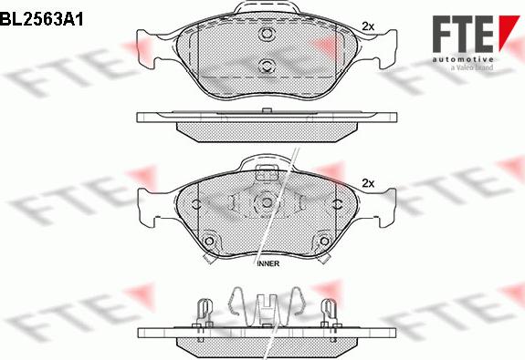 FTE 9010814 - Комплект спирачно феродо, дискови спирачки vvparts.bg