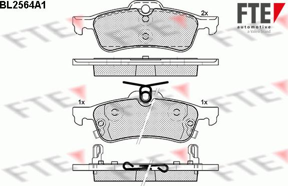 FTE 9010815 - Комплект спирачно феродо, дискови спирачки vvparts.bg