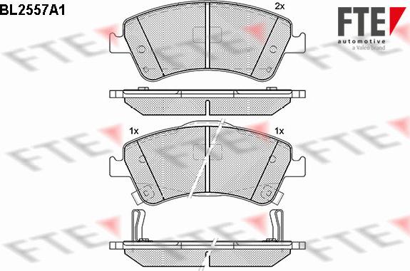 FTE BL2557A1 - Комплект спирачно феродо, дискови спирачки vvparts.bg