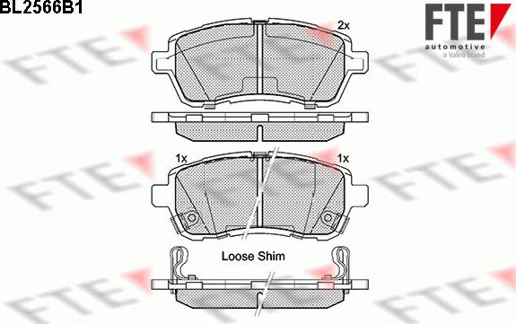 FTE BL2566B1 - Комплект спирачно феродо, дискови спирачки vvparts.bg