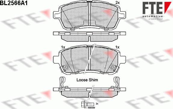 FTE 9010817 - Комплект спирачно феродо, дискови спирачки vvparts.bg