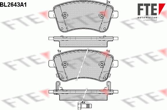 FTE 9010885 - Комплект спирачно феродо, дискови спирачки vvparts.bg